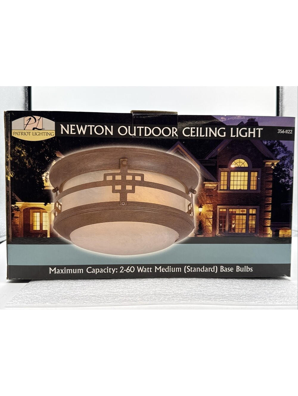 Patriot Lighting Newton Outdoor Ceiling Light Alabaster Glass 11-1/4”W X 5-7/8”H